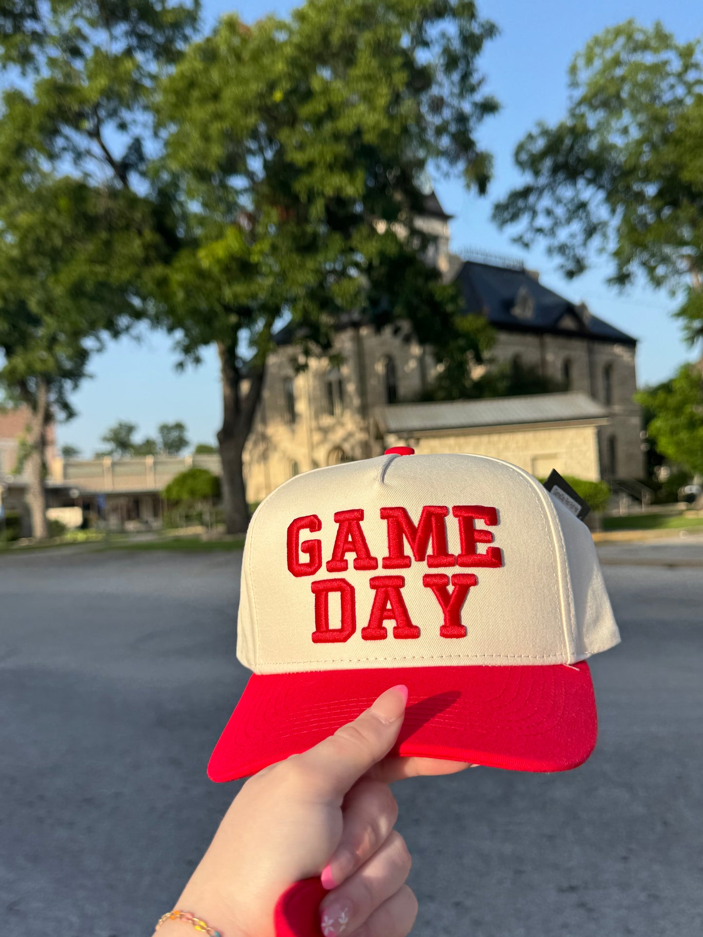 GameDay Red Puff Hat