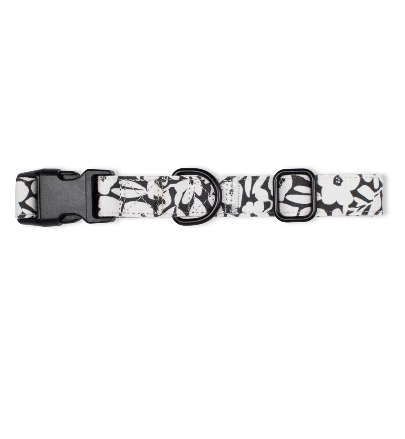 Charcoal Floral Dog Collar