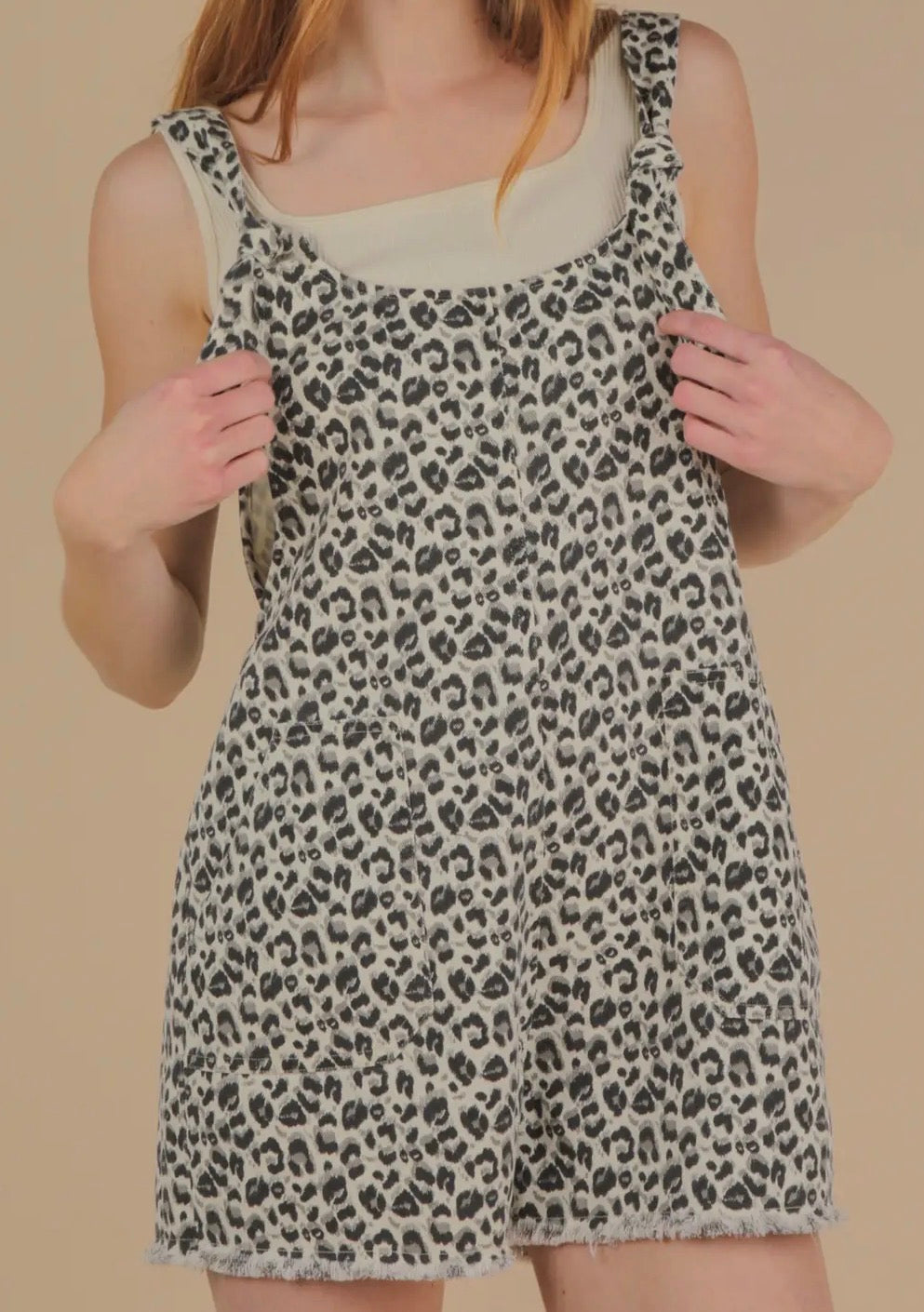 White Leopard Romper