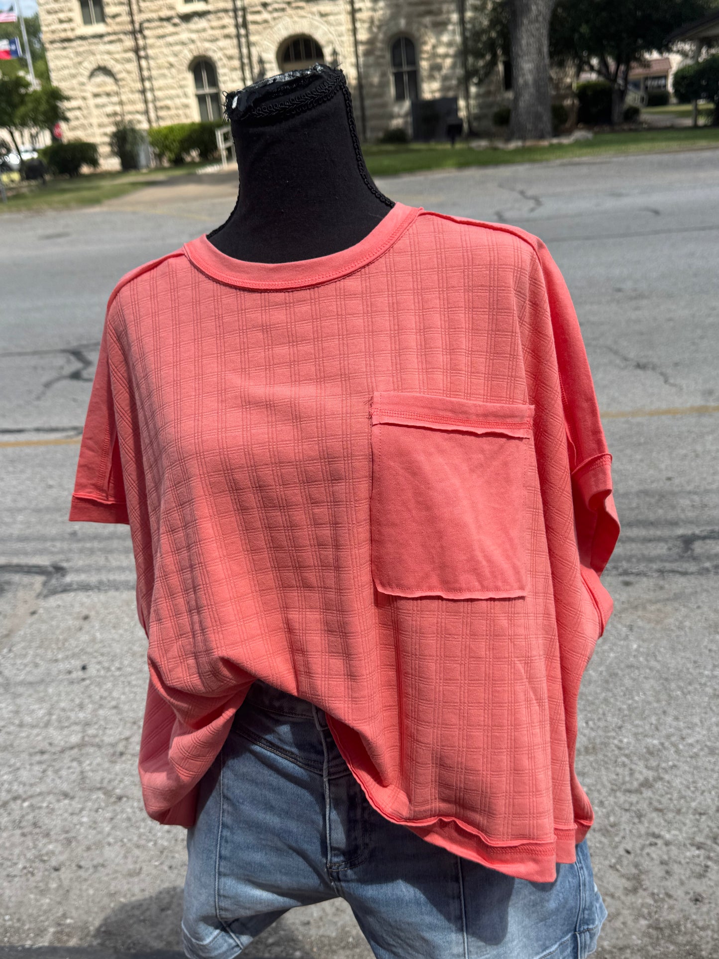 Coral Knit Casual Top