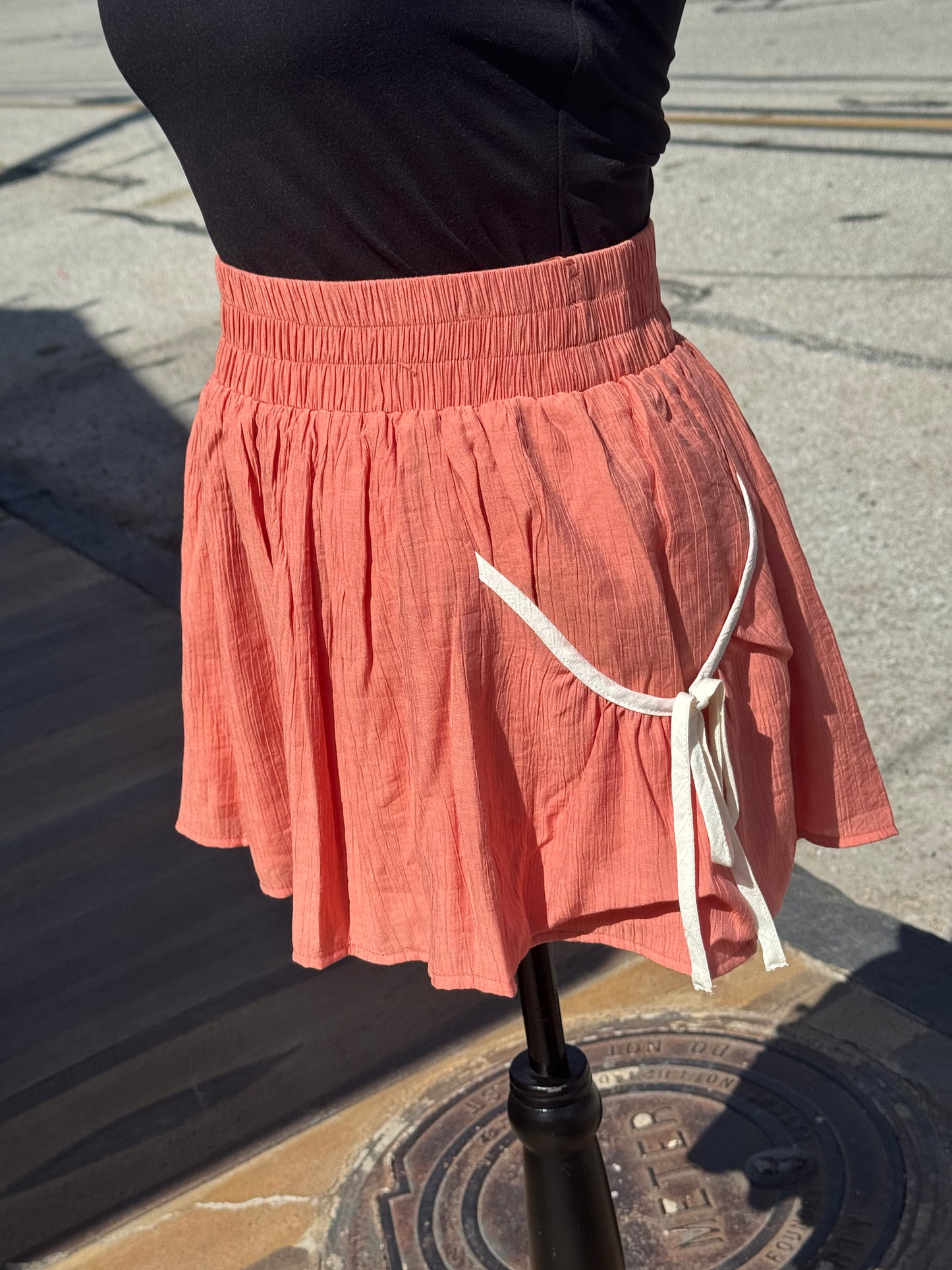 Peach Lace Shorts