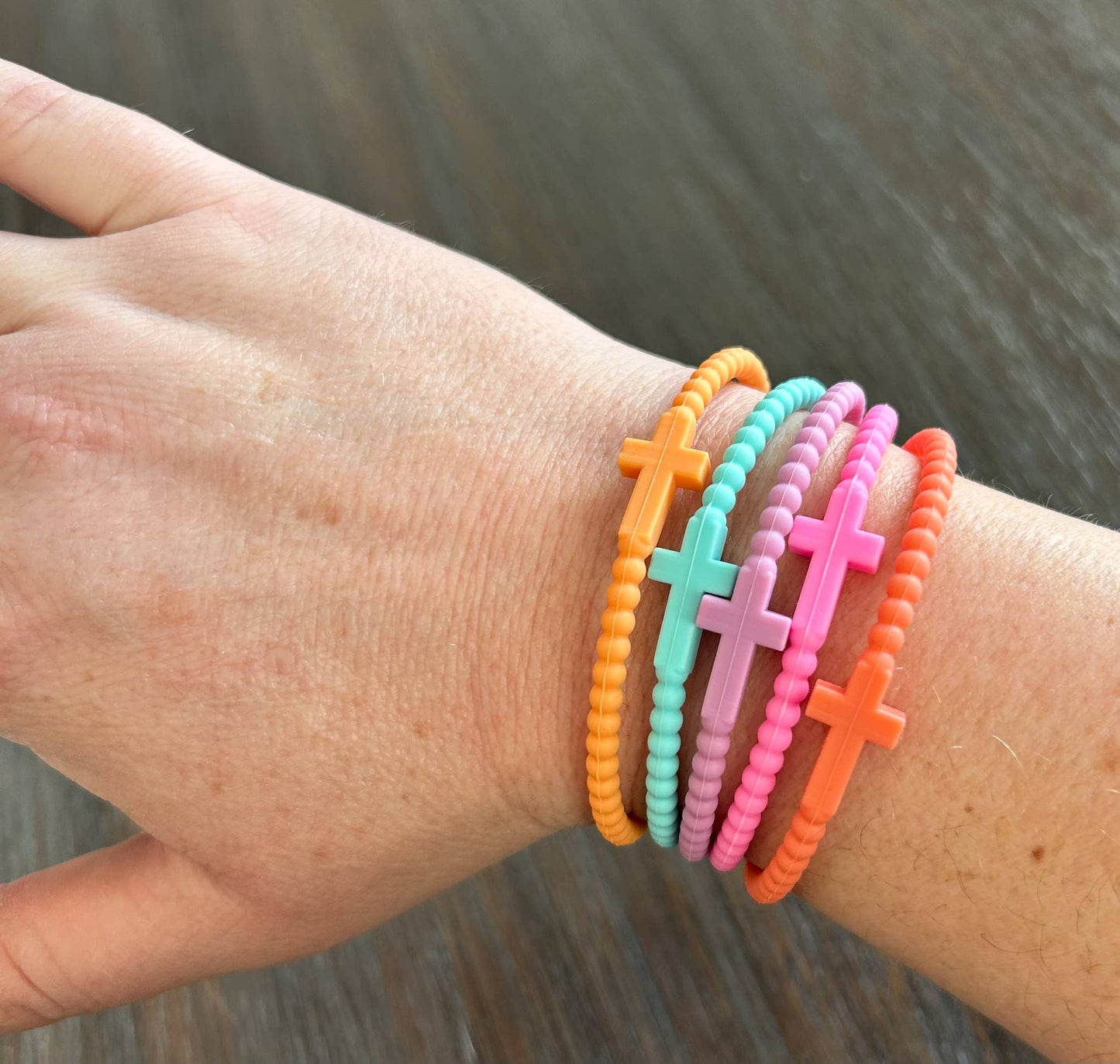 Pastel cross bracelet