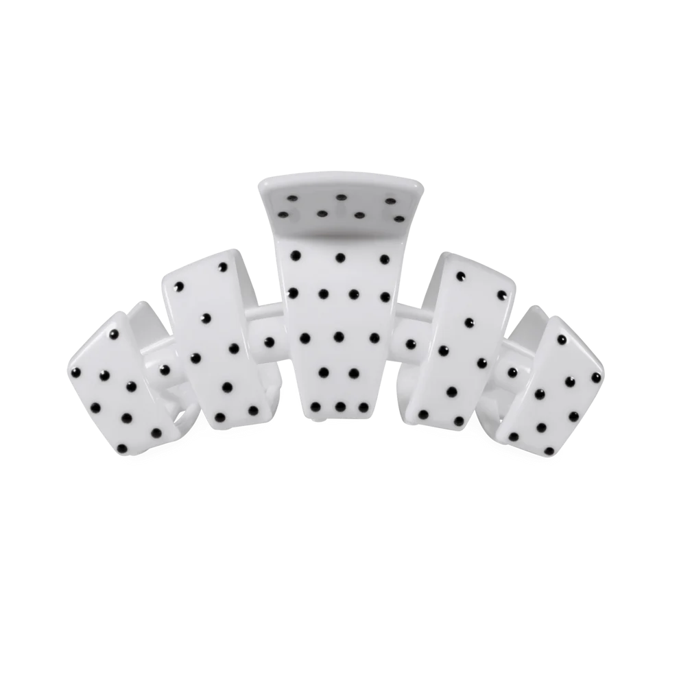 Medium White Polka Dot Party Claw Clip