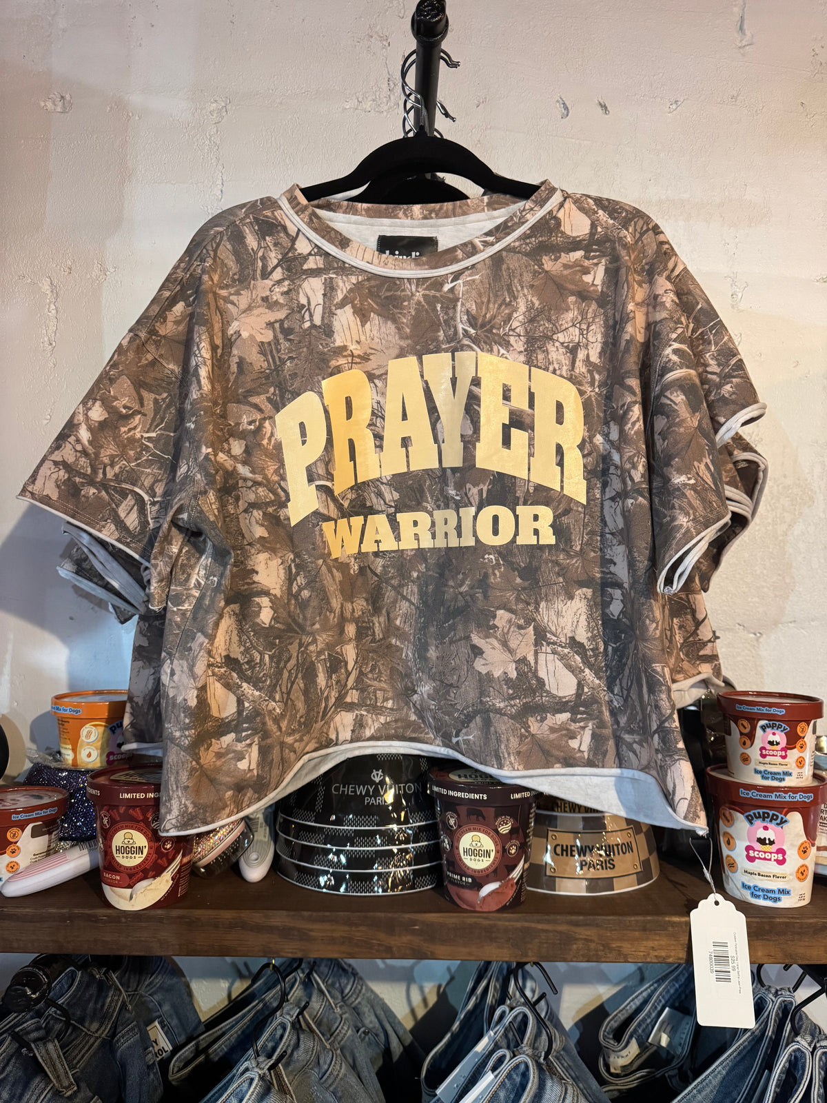 Camo Prayer Warrior Crop T-shirt