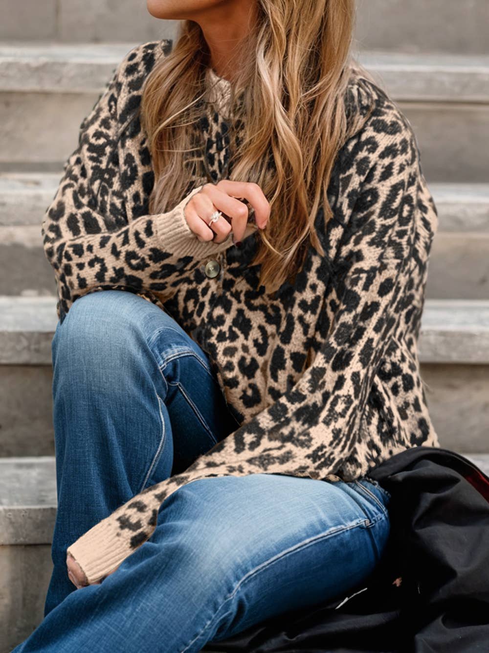 Leopard Cardigan Sweater  XL