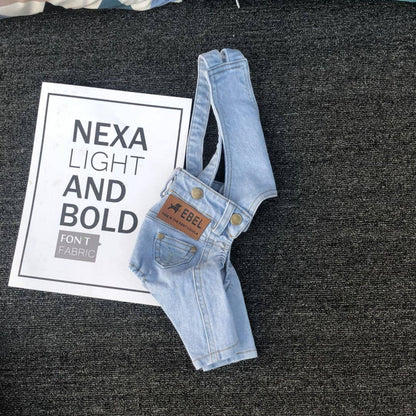 Denim Jumpsuit for Small Pets: Light Blue / L