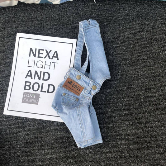 Denim Jumpsuit for Small Pets: Light Blue / L