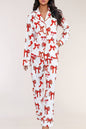 Christmas Bow Pajama Set: Red / XL