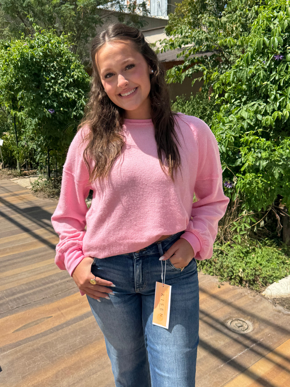 Pink Vintage Thermal Sweater