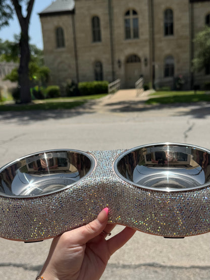 Bedazzled Double Dog Bowls