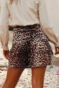 Leopard Mini Skirt: Brown / M