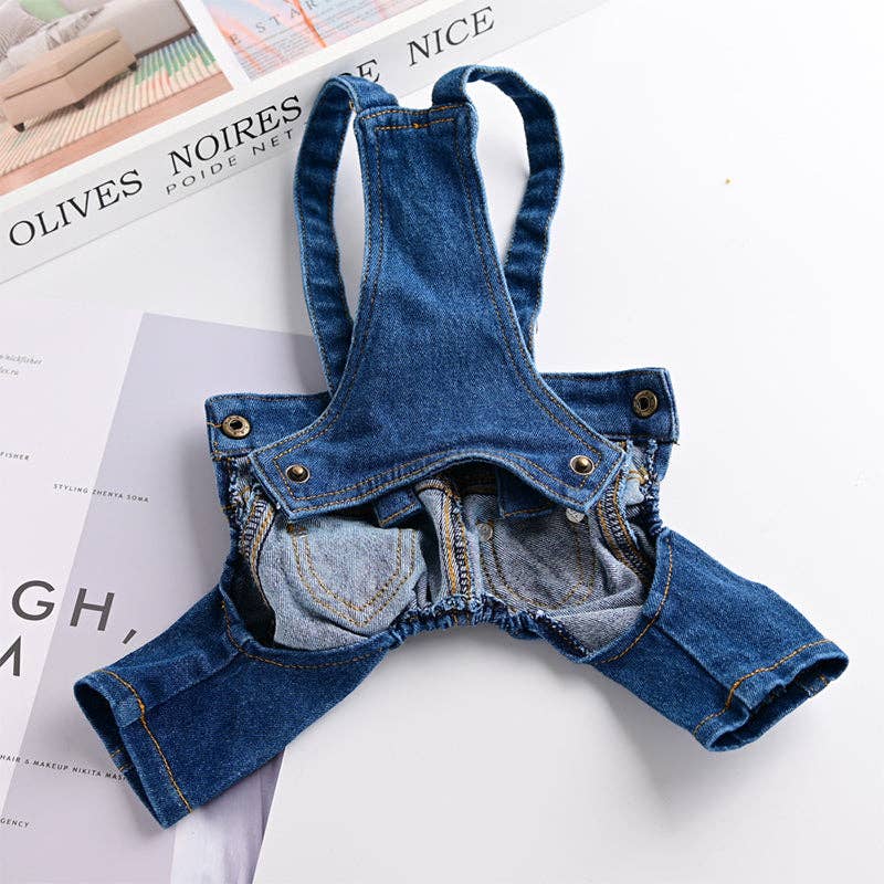Denim Jumpsuit for Small Pets: Light Blue / L