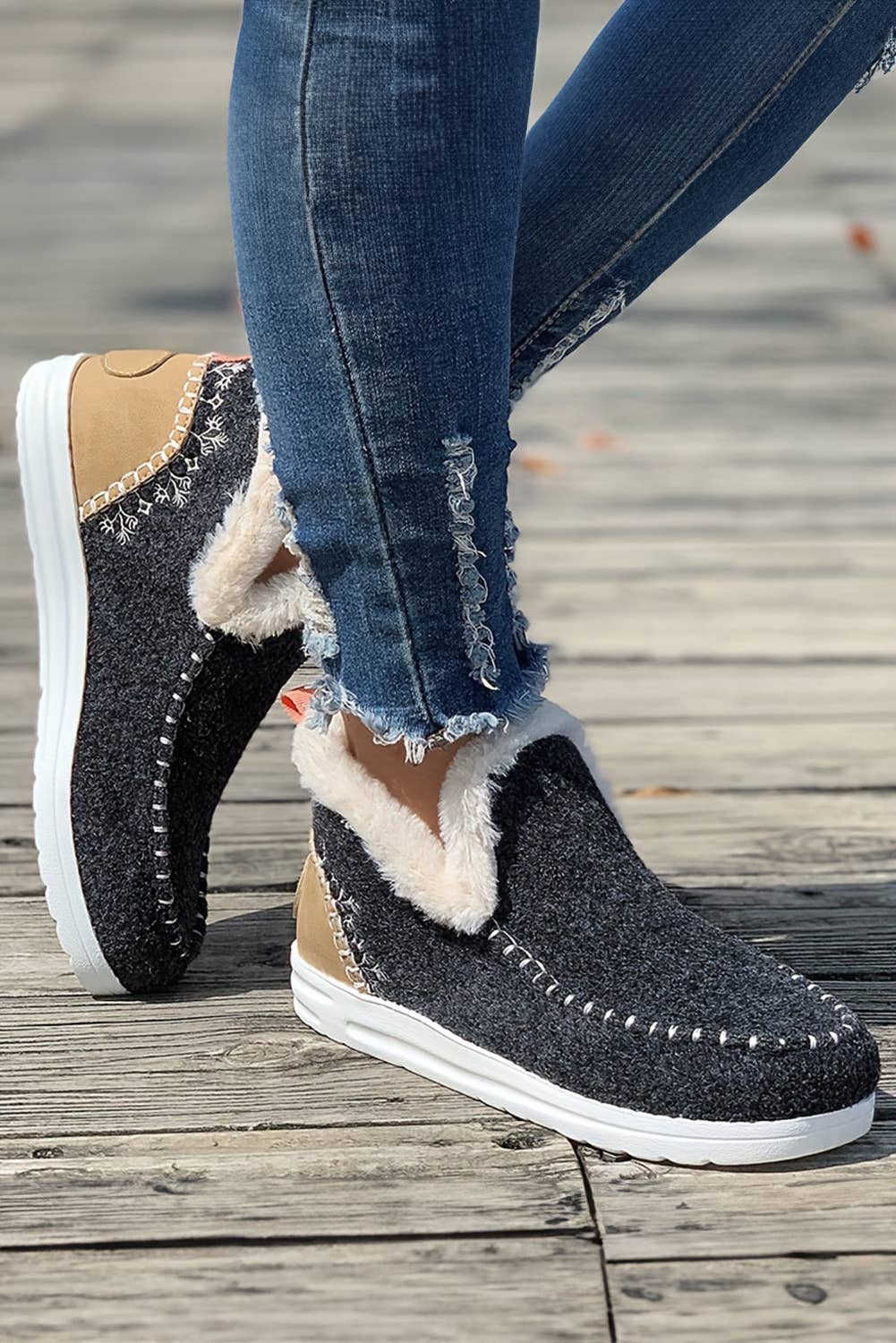 Suede Plush Casual Boots  US9.5 (CN41)
