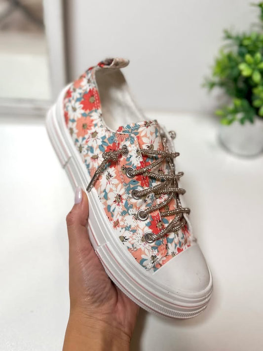 Aman Floral Peach Shoes