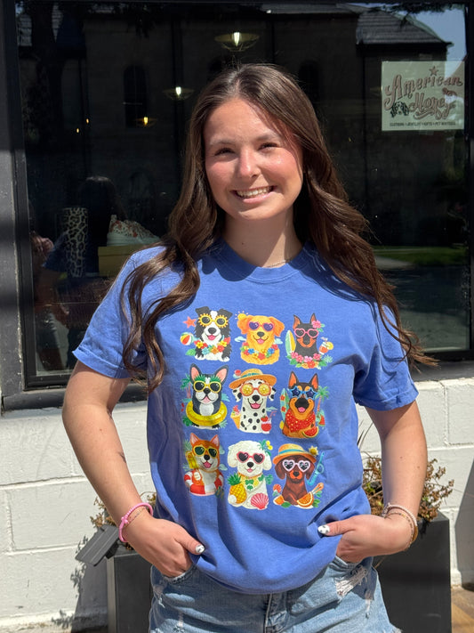 Hawaiian T-Shirt with Dogs
