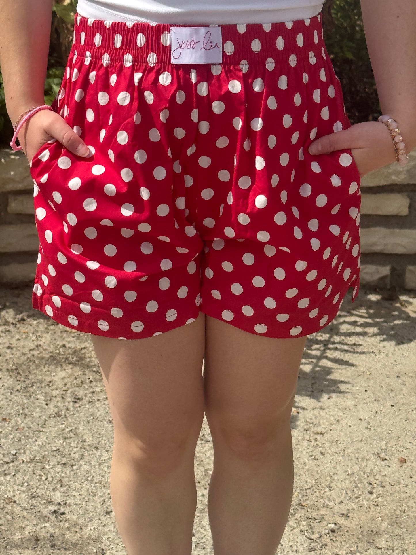 Easy Win Polka Dot Boxer Shorts- Red