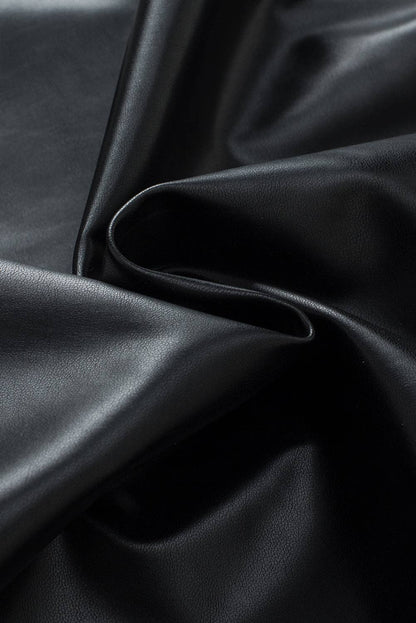 Black Faux Leather Tank Top: Black M