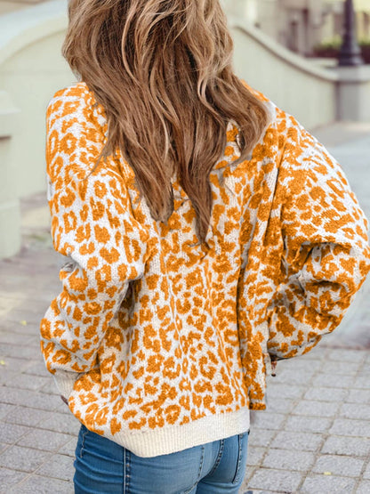 Leopard Cardigan Sweater  XL