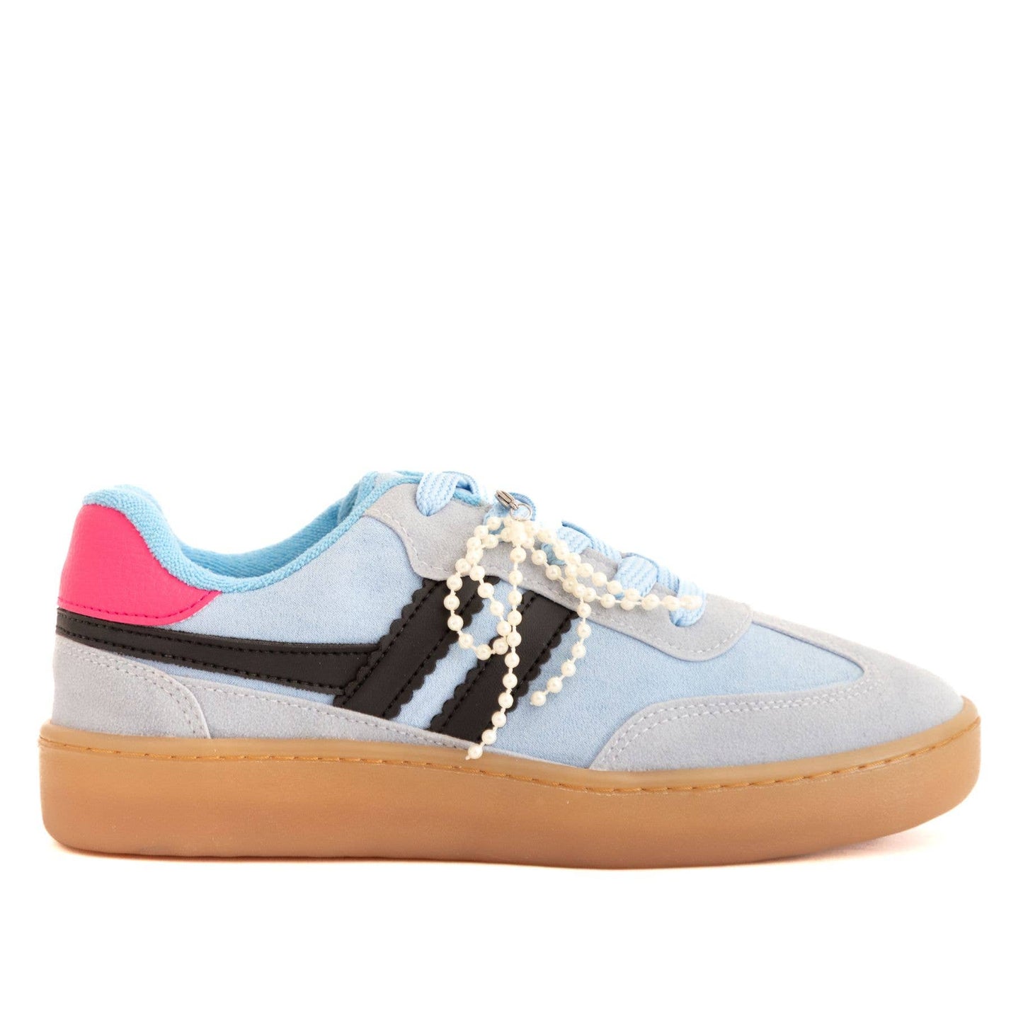 Women’s Suede Sneakers – Retro Gum Sole with Charm Included: Red / 6