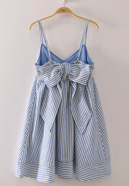 Stripe Bow Babydoll Sundress