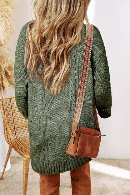 Cable Knit Loose Fit Sweater Dress:  2XL