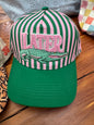 Later Gator Hat with Pink and Green Stripes