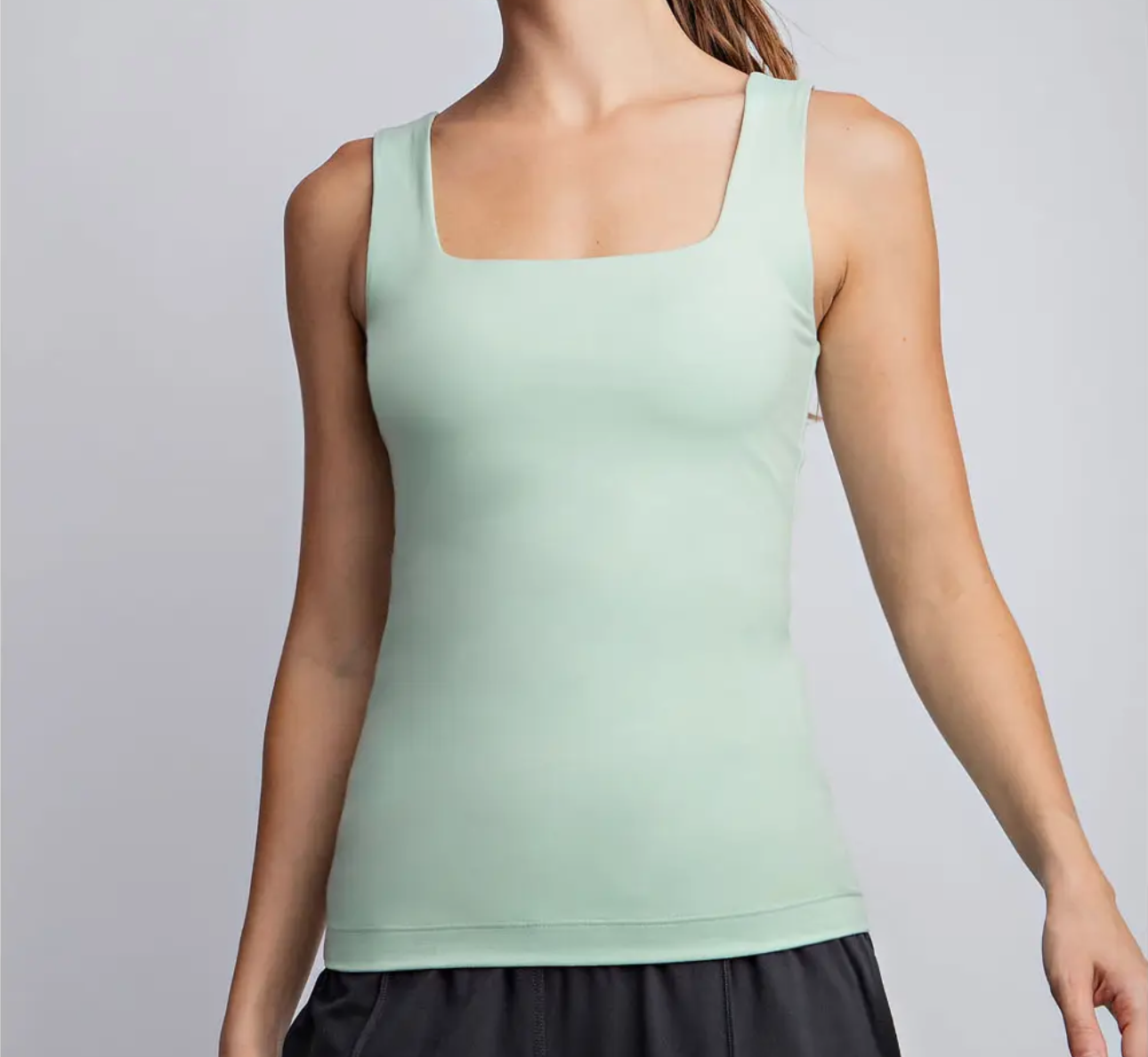 Mint Rae Mode Square Neck Tank Top