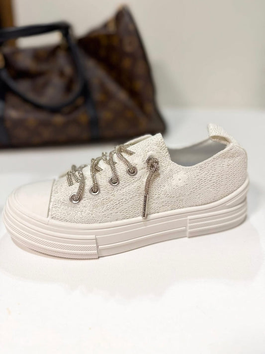 Aman Lace White Tennis Shoe