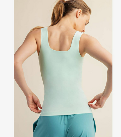 Mint Rae Mode Square Neck Tank Top