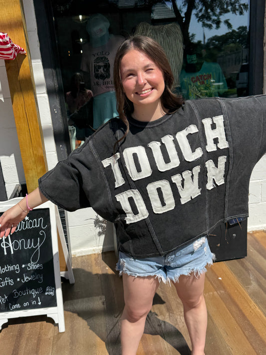 Touchdown oversized short sleeve sweatshirt