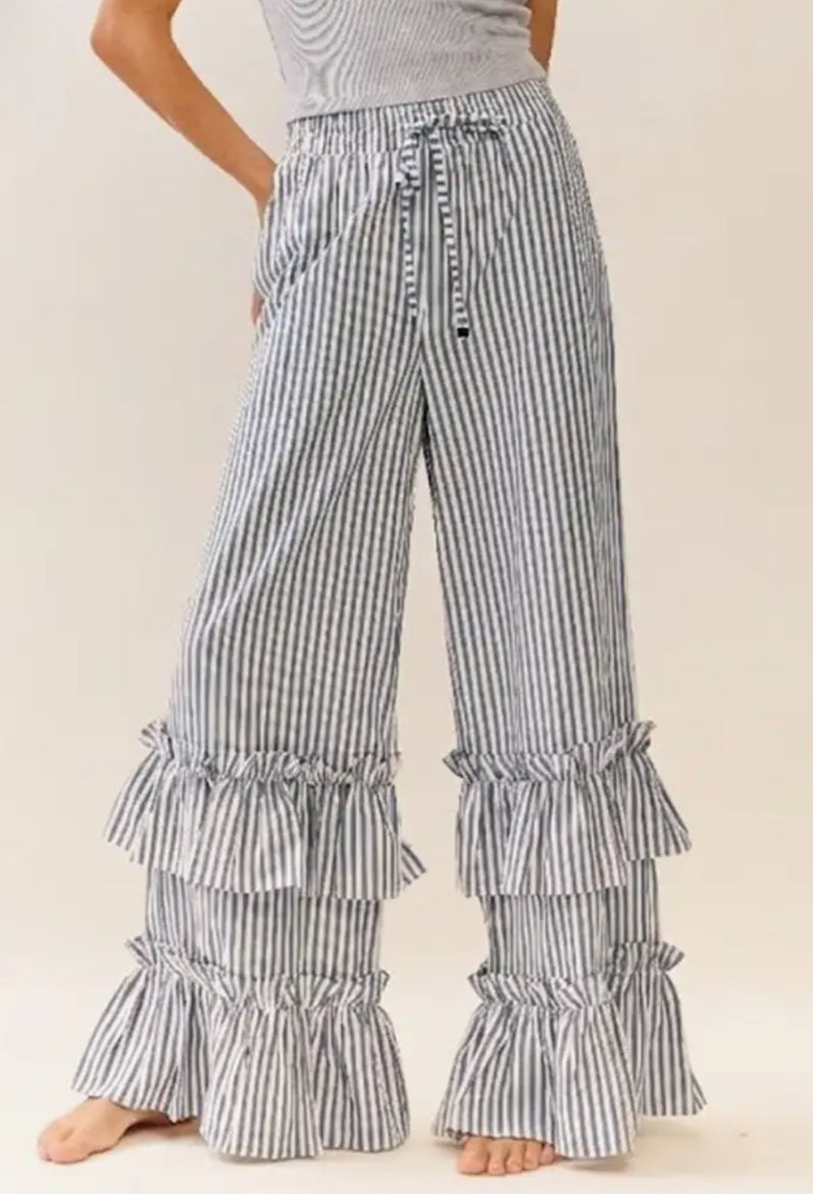 Navy maxi ruffled Pants
