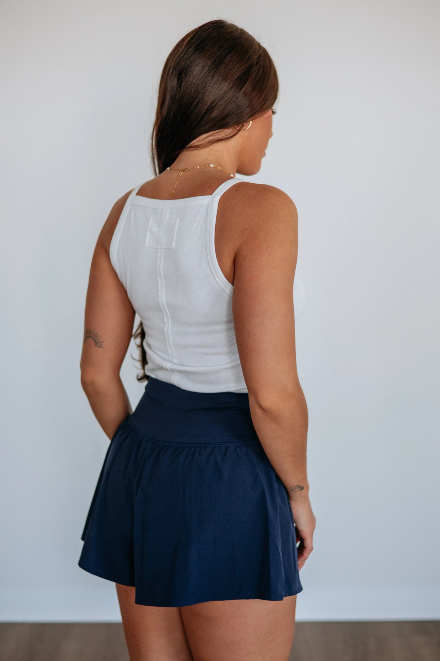Navy Poly shorts
