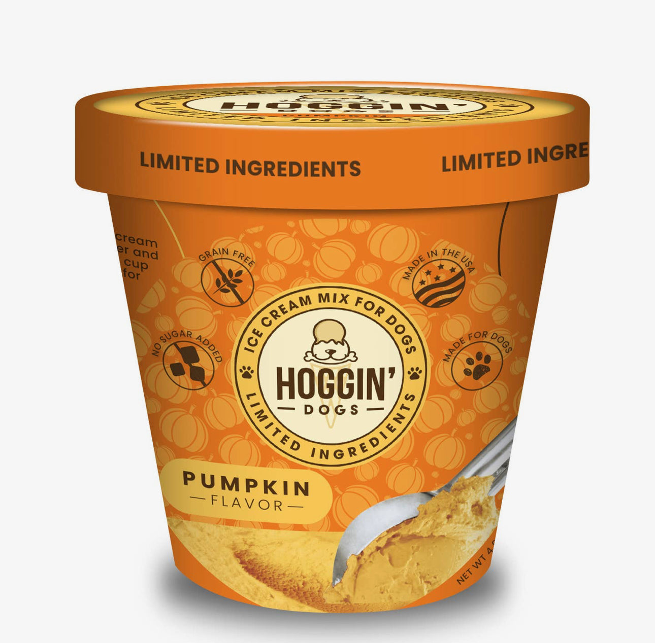 Hoggin' Dogs No Sugar Added Ice Cream Mix For Dogs - Pumpkin