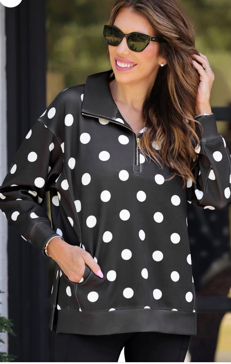 Everyday Pullover- After Dark Polka Dot