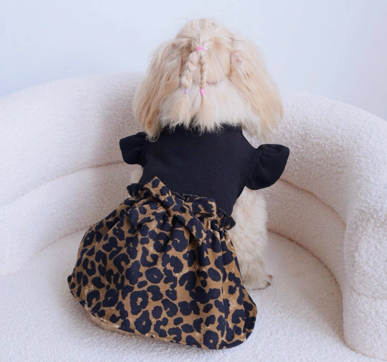 Cute Bow Pet Dress Leopard Print