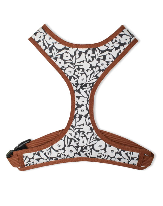 Charcoal Floral Dog Harness
