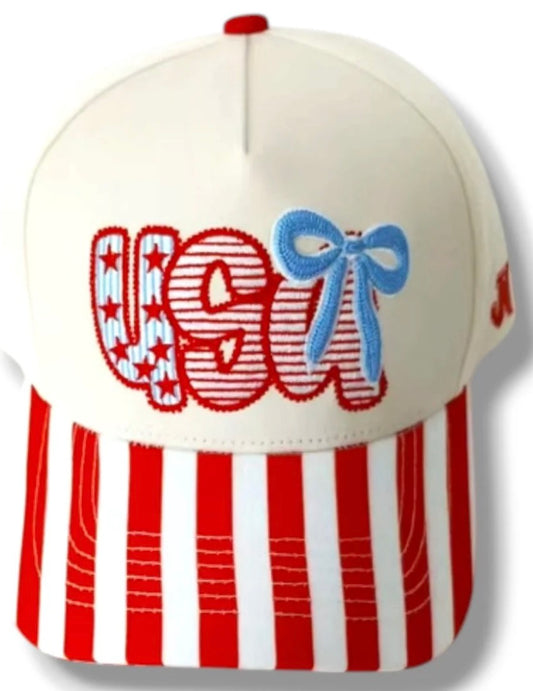 USA Bow Stripe Hat