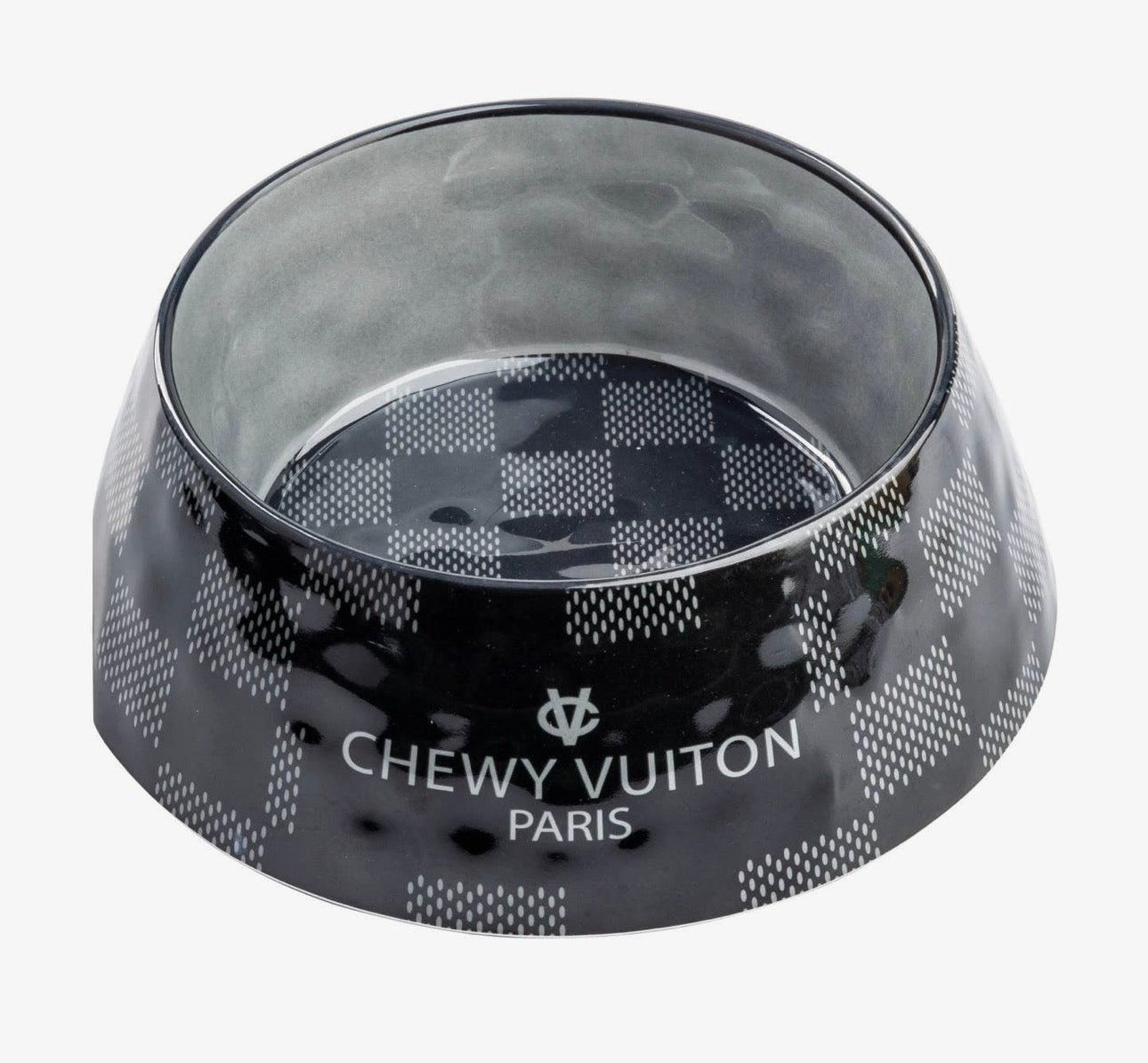 Black Checker Chewy Vuiton Bowl - Medium