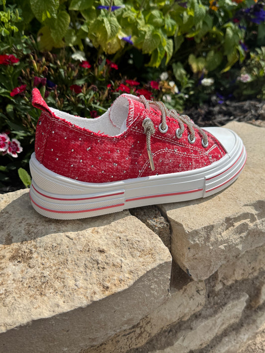 Aman Bling Red Tennis Shoe