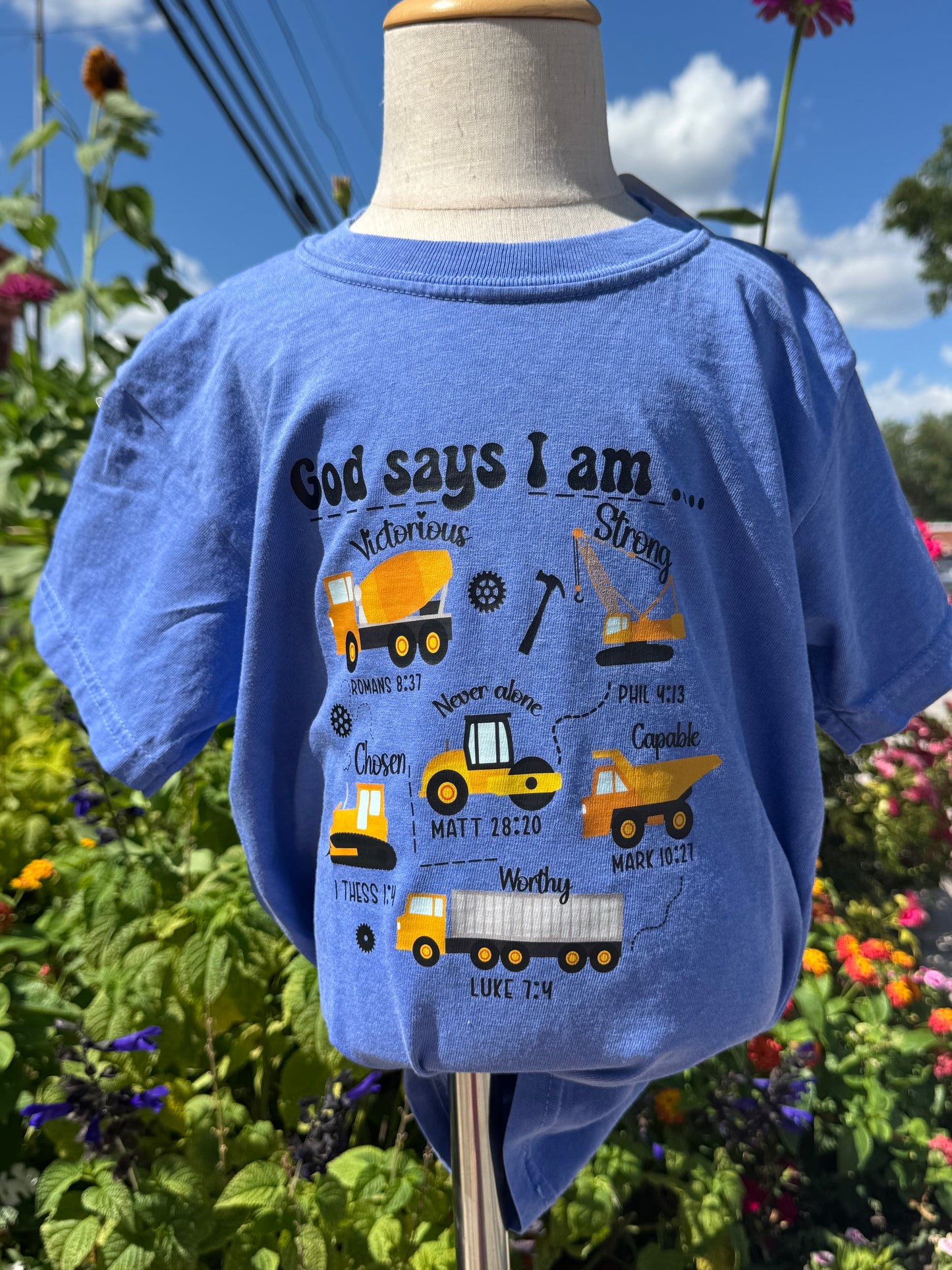 God says I am boys Dumptruck t-shirt