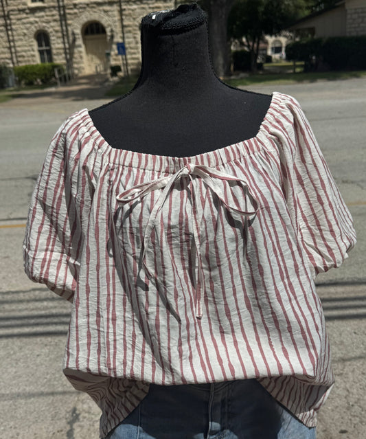 Dusty Rose Strapless Shirt