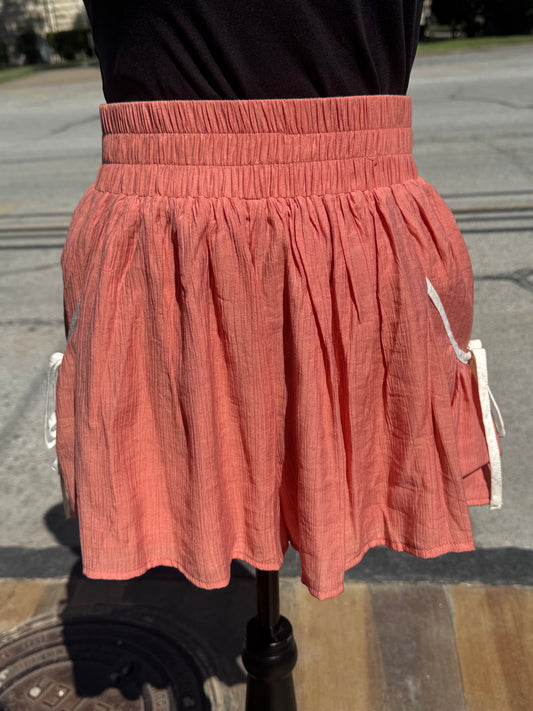 Peach Lace Shorts