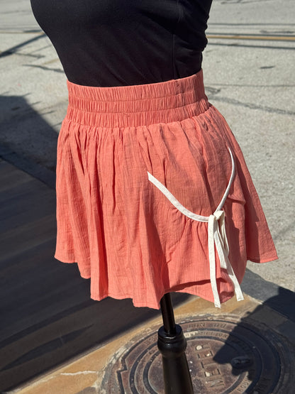 Peach Lace Shorts