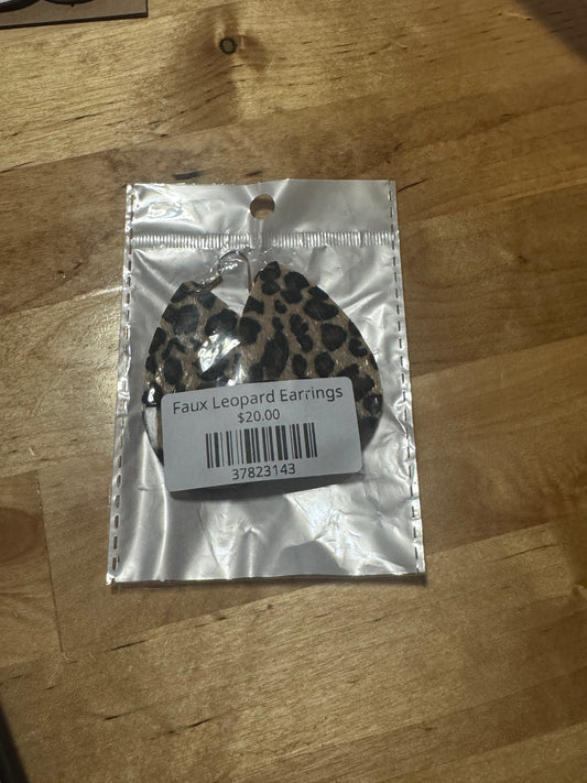 Faux Leopard Earrings