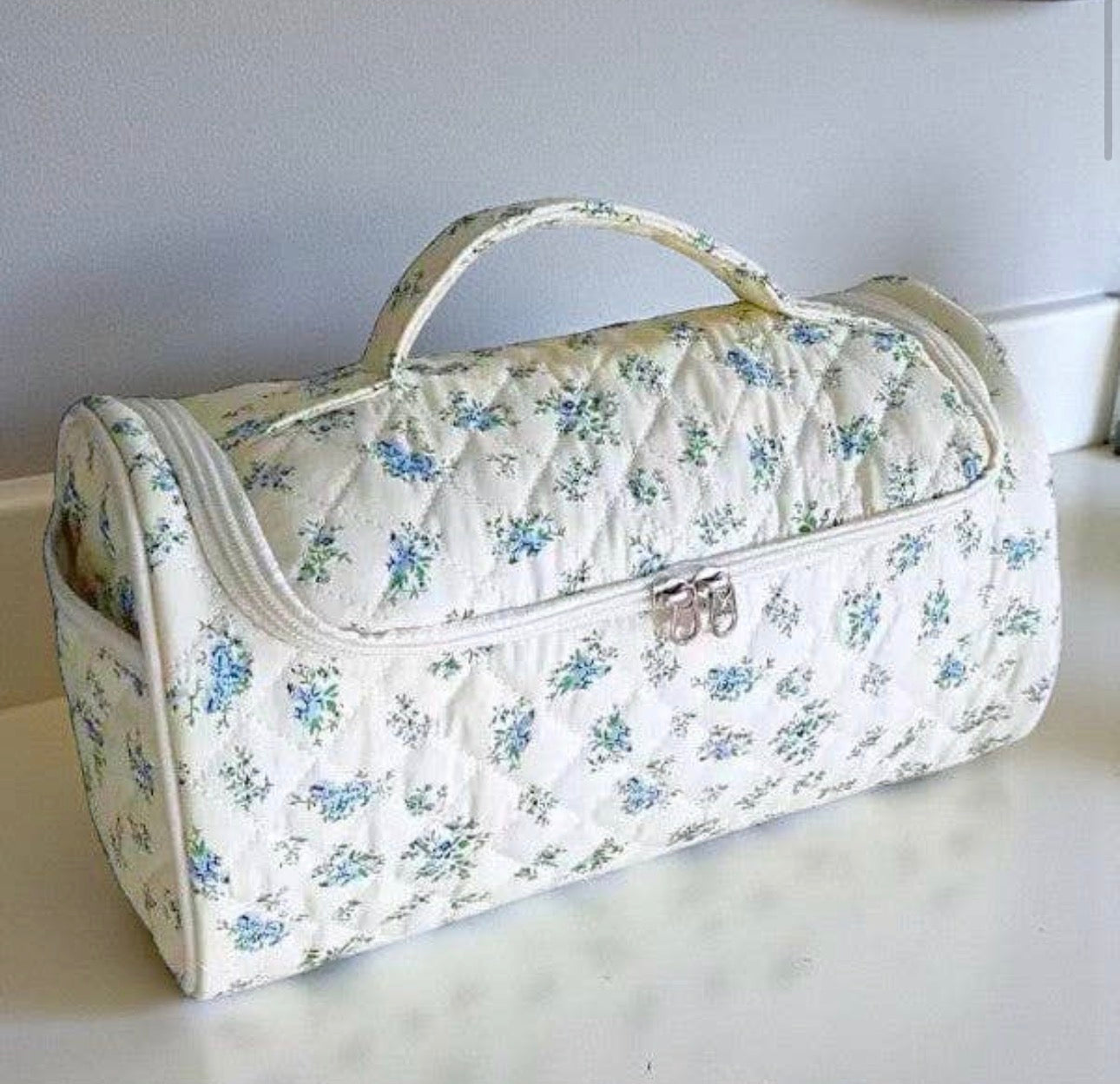 Blue floral Cosmetic Bag