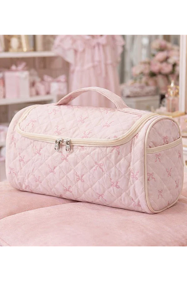 Pink Bow Cosmetic Case