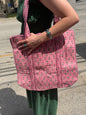 Pink Floral Tote Bag