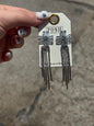 rhinestone cross fringe earrings