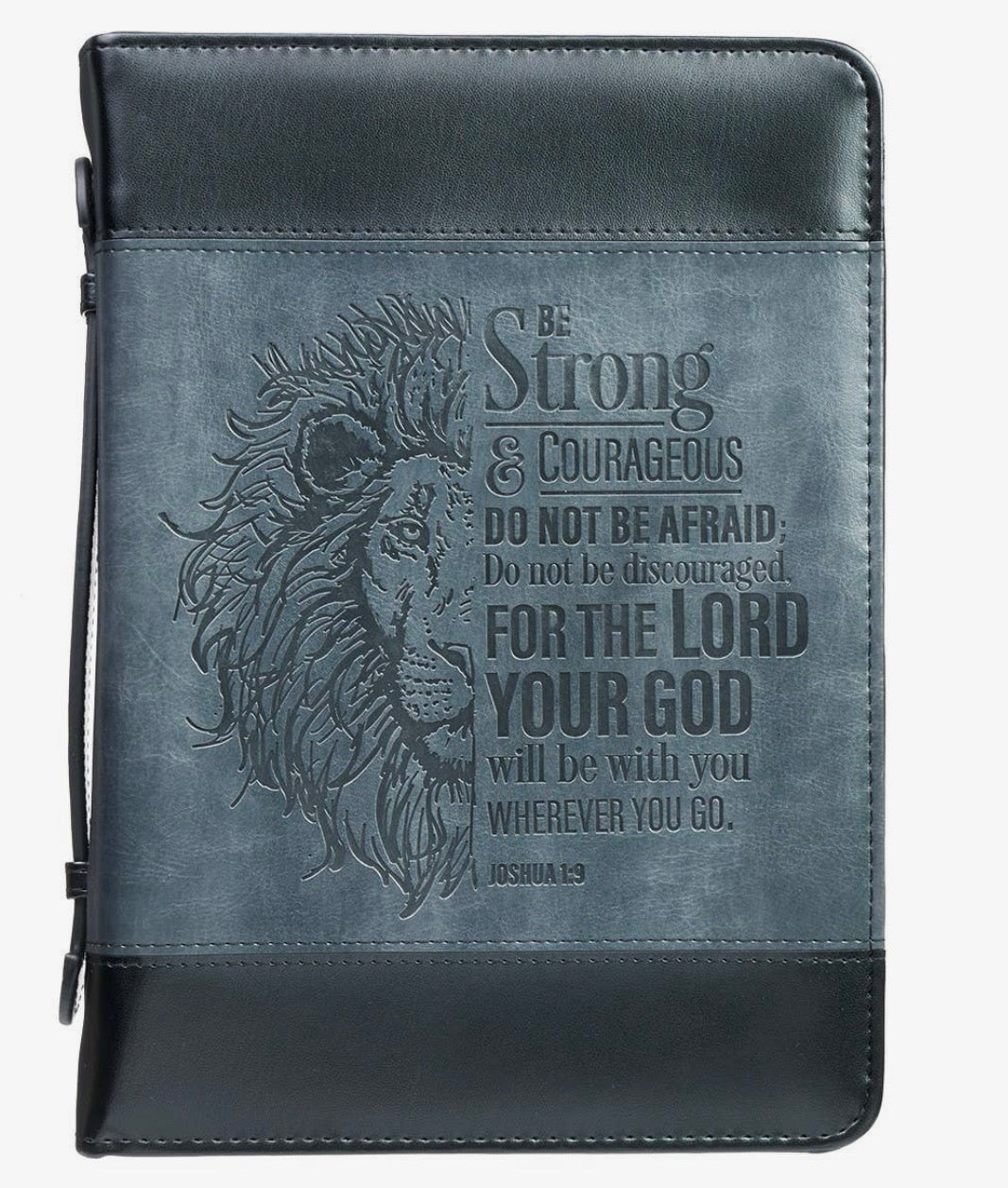 Black/Gray Bible Cover Be Strong  Josh. 1:9