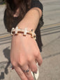 Cross Bracelet pink and gold